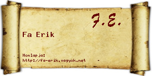 Fa Erik névjegykártya